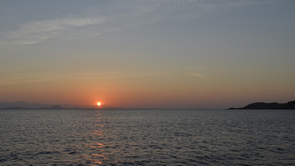 Sunset colors over the ocean sea sunrise