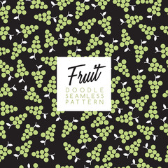 Seamless Doodle Fruit Background Pattern : Vector Illustration