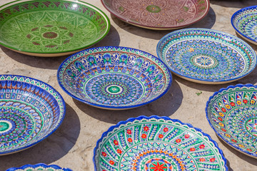 Typical ceramics of Bukhara, Uzbekistan