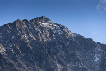 Fototapeta premium Mountains and peaks landscape. Kühtai glacier, natural environment. Hiking in the Stubai Alps. Sellrain valley, Tirol, Salzburg, Austria, Europe