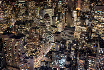 Bright city lights of New York City, USA - obrazy, fototapety, plakaty
