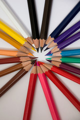 Naklejka premium Sharpened colored pencils