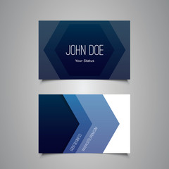 Business or Gift Card Design with Blue Pattern