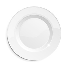 Vector realistic empty dish plate