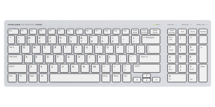 White wireless computer PC keyboard