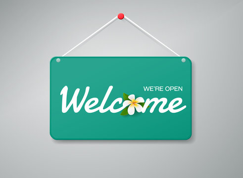 welcome sign vector