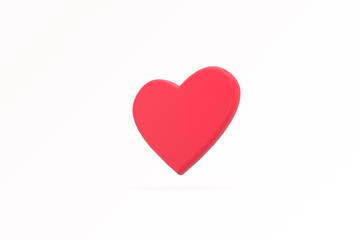 3d heart on white background