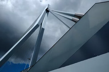 Printed roller blinds Erasmus Bridge Erasmusbrug Rotterdam Looking Up