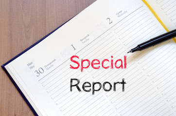 Special report concept on notebook