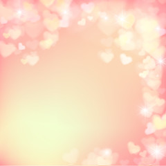005 Blur heart on light pink abstract background vector illustra