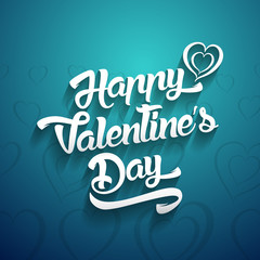 Happy Valentines Day handwritten lettering design text on color © subhanbaghirov