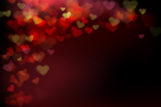 002 Blur heart on dark abstract background vector illustration E