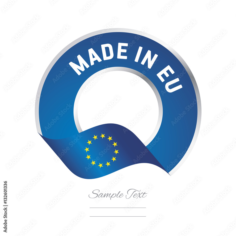 Canvas Prints Made in EU flag blue color label button banner