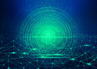 data deep learning hologram ai technology robotic, molecule of chemical, atom cell science, futuristic cyber network, system of background illustration 3d rendering