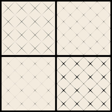 Set of Vector seamless diamond pattern

