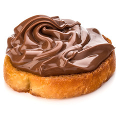 sandwich with chocolate cream isolated on white background cutou