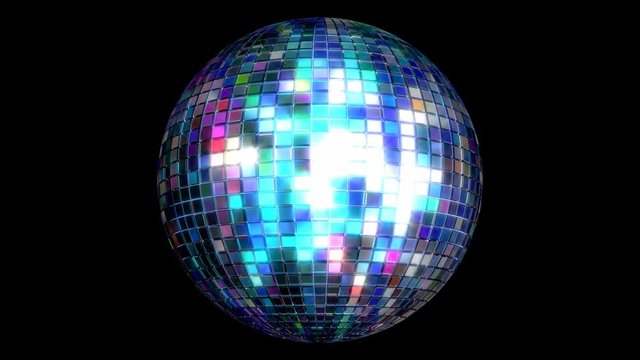 Disco ball 3D animated loop with alpha matte
