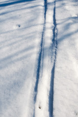 ski track with shadows