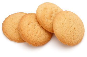 short pastry cookies isolated on white background