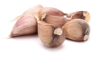 garlic cloves isolated on white background cutout