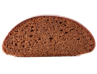 Slice of fresh rye bread isolated on white background cutout