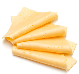 cheese slices isolated on white background cutout