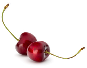 Sweet cherry berries isolated on white background cutout