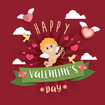 Happy Valentine Day design background Vector Illustration