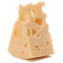 Cheese block isolated on white background cutout