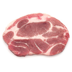 Raw pork chop meat isolated on white background cutout