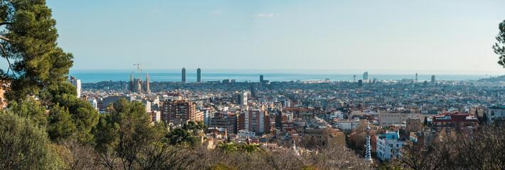Fototapeta premium panorama of beautiful barcelona city