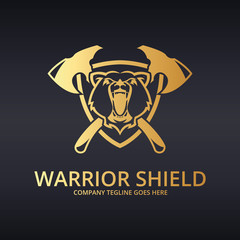 Bear shield logo. Warrior logo