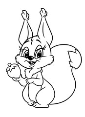 Squirrel nut animal coloring pages cartoon illustration isolated image 