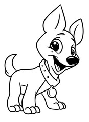 Dog funny animal coloring pages cartoon illustration isolated image 