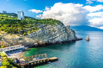 Rocky coast of Southern Crimea to Russia. View from the Swallow's Nest