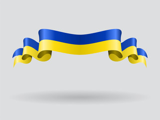 Ukrainian wavy flag. Vector illustration.