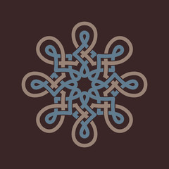 Round design element on brown background