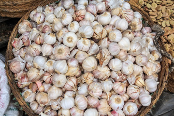 Garlic in basket