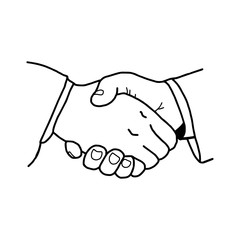 Partnership. hand drawn handshake vector illustration.