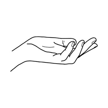 illustration vector doodle hand drawn of open hand giving or rec