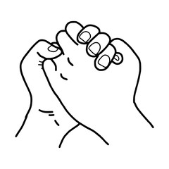 illustration vector doodle hand drawn of friendly handshake, partnership concept