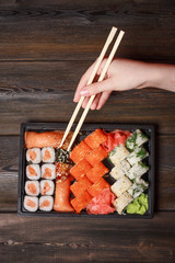 Asian cuisine, sushi, rolls