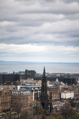 Fototapeta na wymiar A portrait image of the Scott Monument in Edinburgh city centre, Scotland