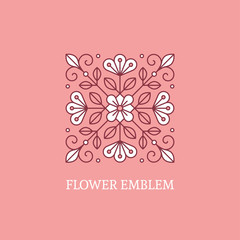 Square floral logo template