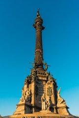 columbus monument in warm sunlight