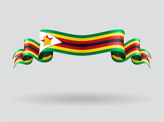 Zimbabwe wavy flag. Vector illustration.