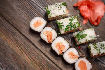 sushi, rolls, Asian cuisine