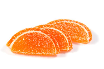 Jelly candies on white background. Gummy candy on a white background.