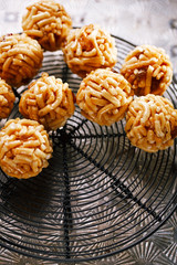 Chak-chak traditional asian sweet dessert