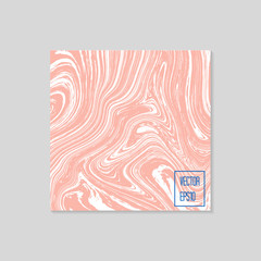Abstract card with liquid lines. Marble effect. Vector illustration.